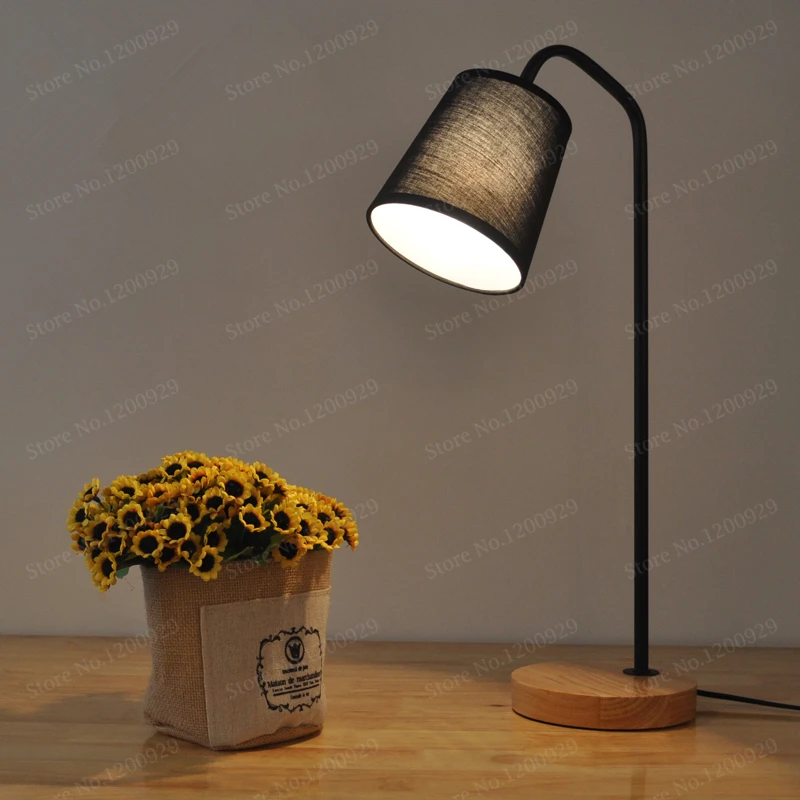 Светодиодная настольная лампа в винтажном американском стиле тканевый абажур