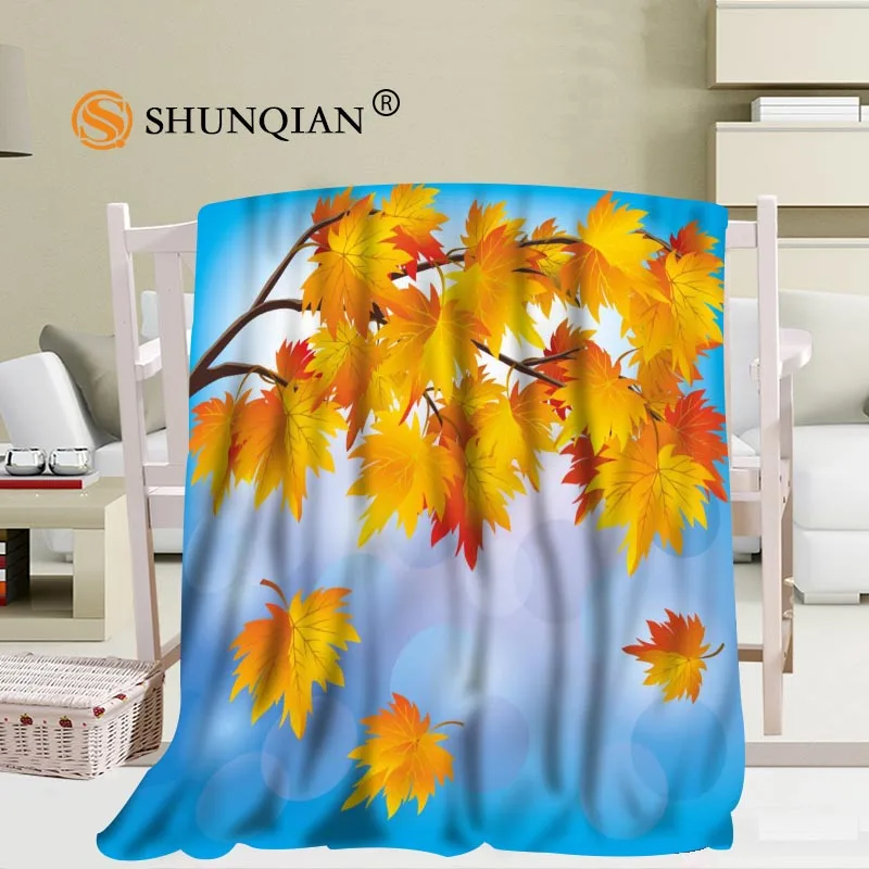 Оригинальное одеяло для путешествий с узором в виде осенних листьев домашнее