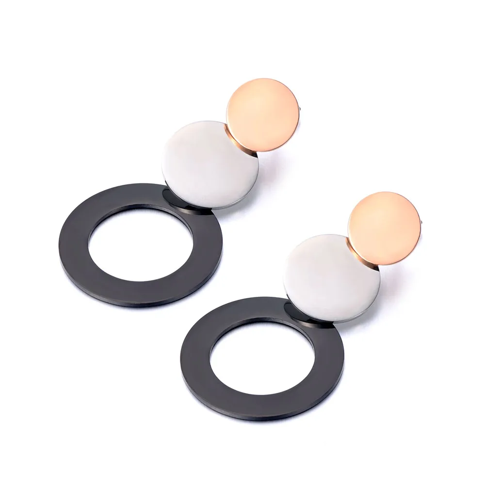 JeeMango Hyperbole Нержавеющая сталь Черный/розовое золото комбинированные круглые