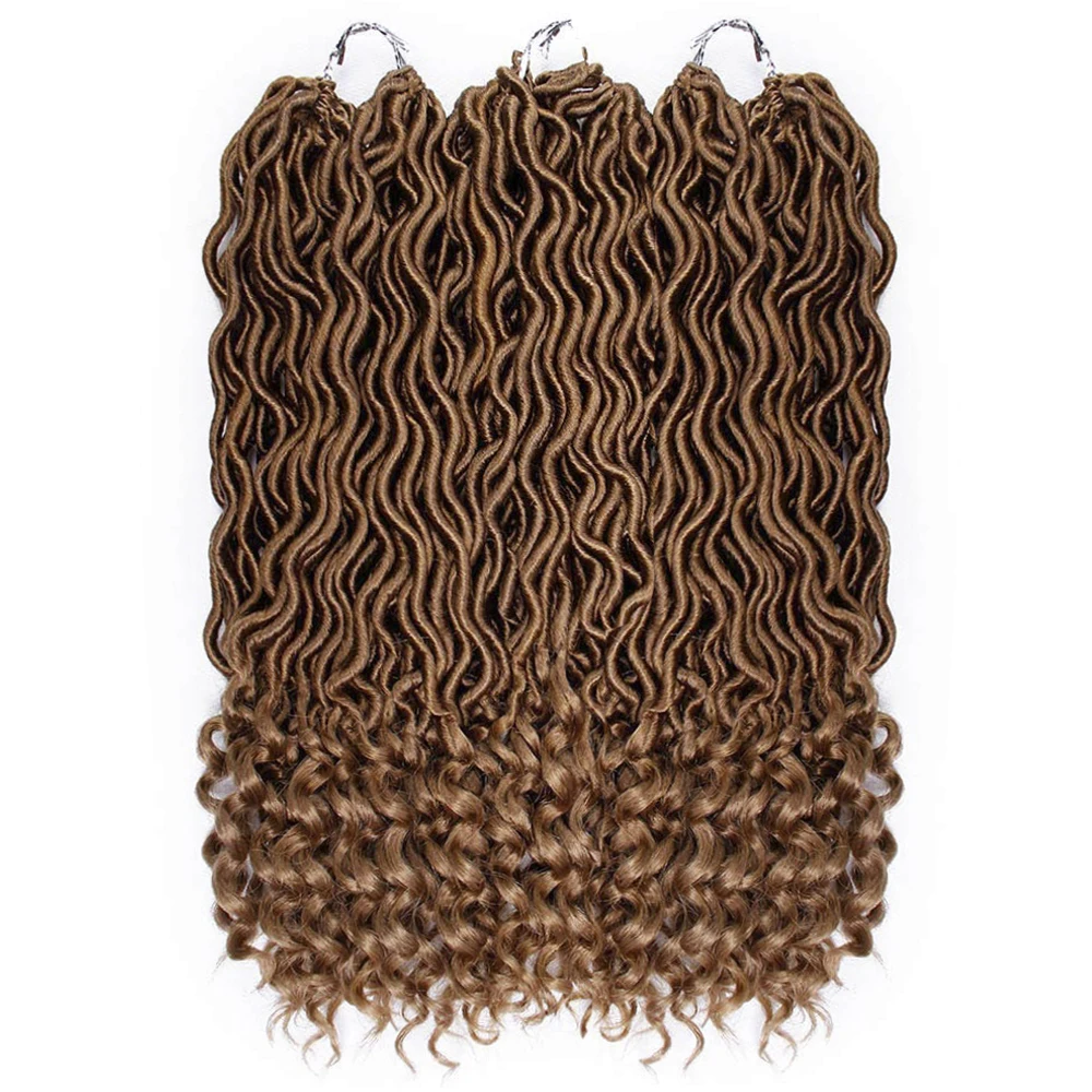 Deyngs искусственные локоны в стиле Crochet косички 18 дюймов мягкие натуральные Kanekalon синтетические волосы 24 подставки/упаковка богиня Locs волосы кроше для наращивания