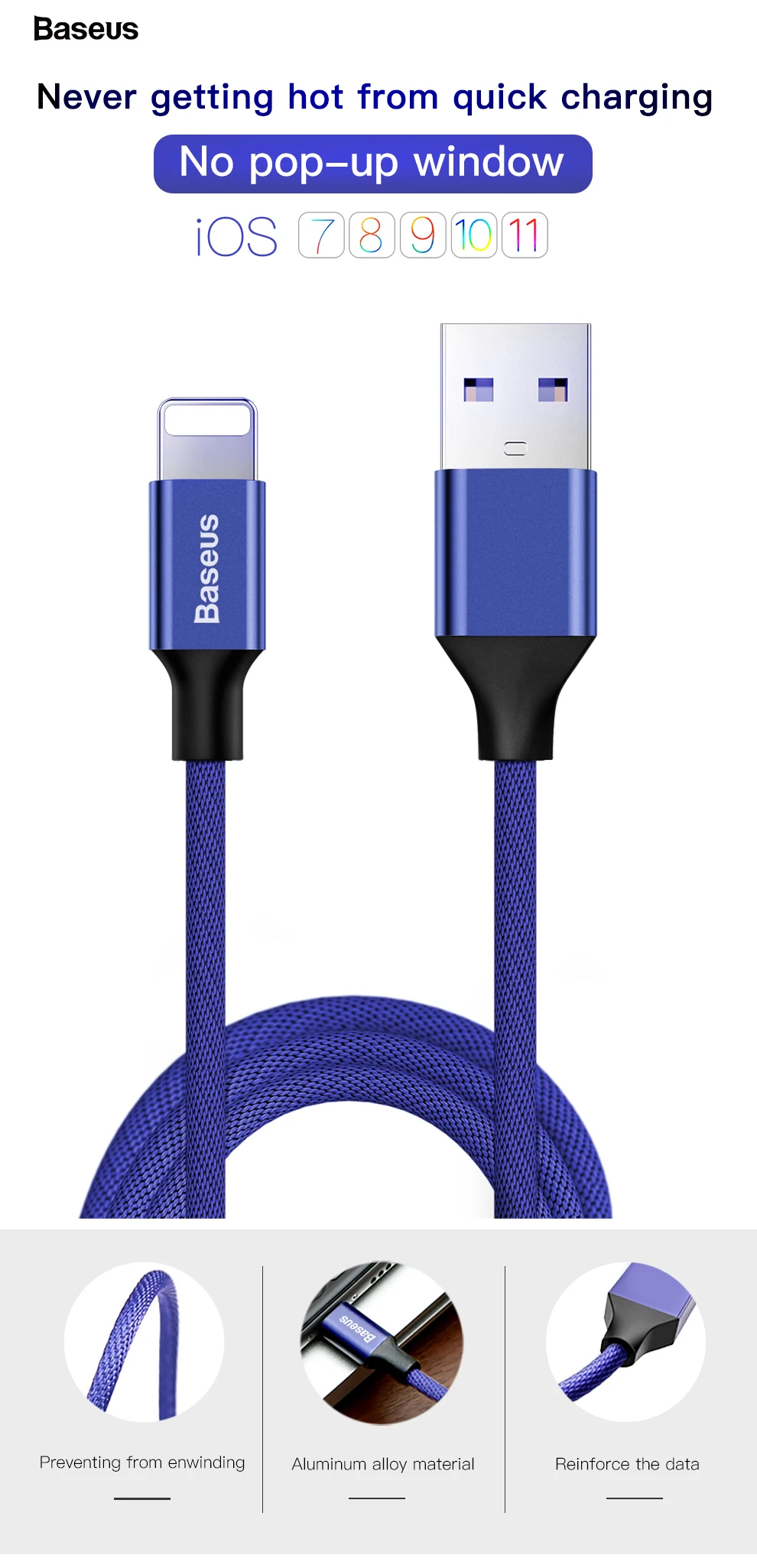 Baseus USB кабель для iPhone 11 Pro Max X XR XS 8 7 6 6 S 5 5S iPad Быстрая зарядка данных USB провод шнур Кабели для мобильных телефонов
