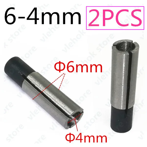 1/2 ''1/4'' 1/8 ''10 мм 8 мм 6 мм 4 мм 3 мм патрон фрезы цанговый адаптер для передачи для Makita BOSCH HITACHI DeWALT Hilti worx - Цвет: 2PCS           6-4mm