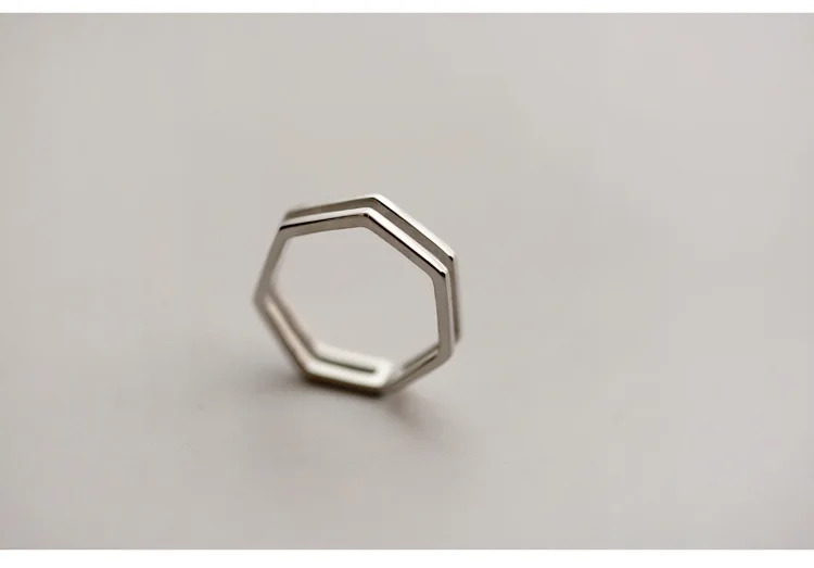 Женские большие шестиугольные кольца в стиле панк модные серебристого цвета