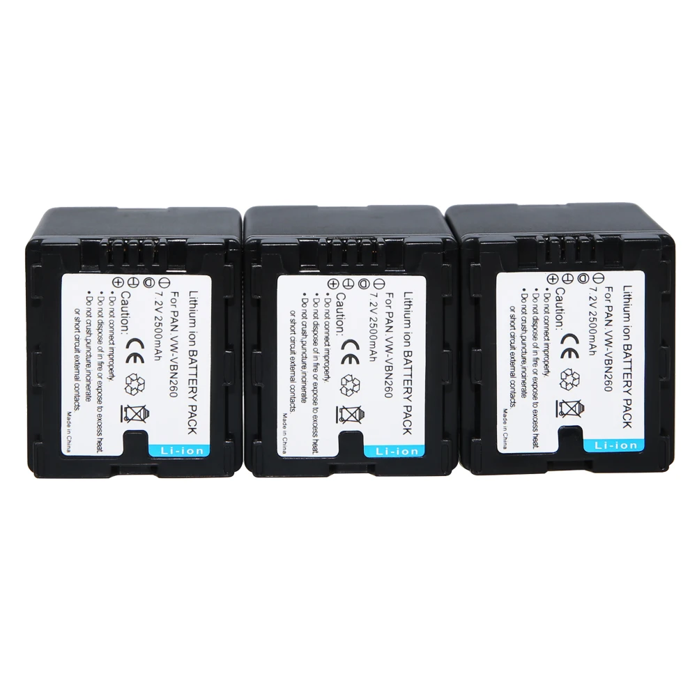 

Hot 3pcs VWVBN260 Li-ion Rechargeable Digital Camera Battery VW-VBN260 VW VBN260 7.2v battria or Panasonic HDC-HS900 HDC-Tm900