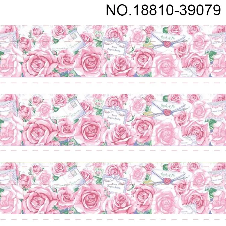 10yards- different sizes-Flowers pattern Grosgrain ribbon-beautiful flowers pattern printed ribbon