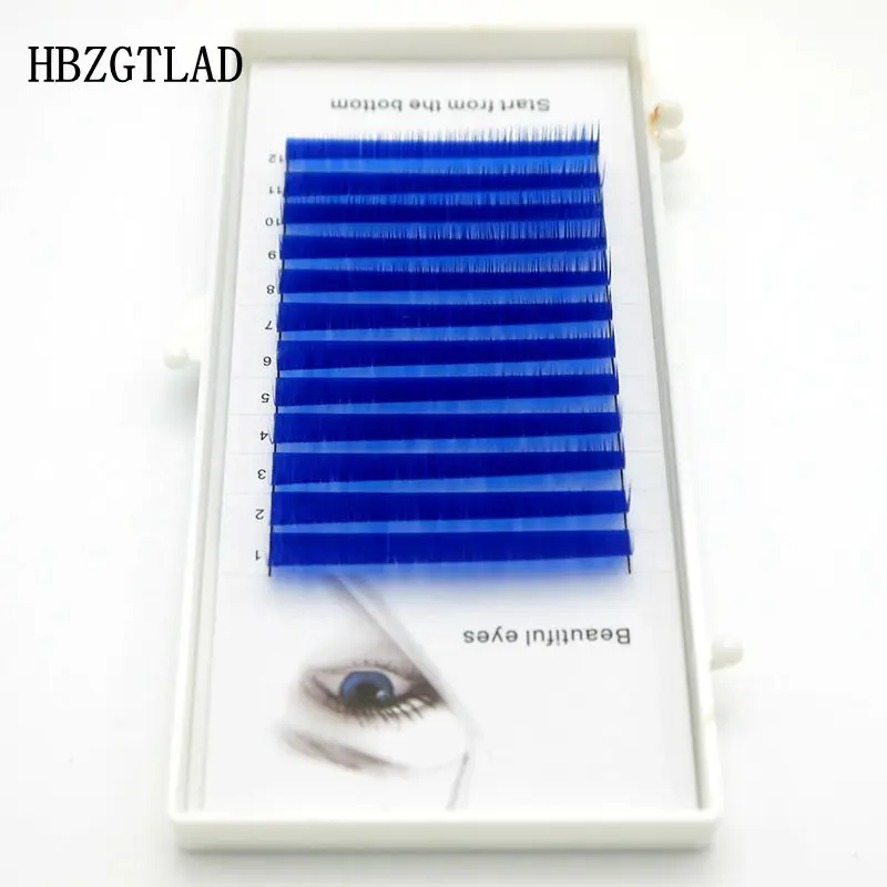 HBZGTLAD Новые Накладные ресницы C/D curl 00701 мм 8/14 Королевского синего цвета