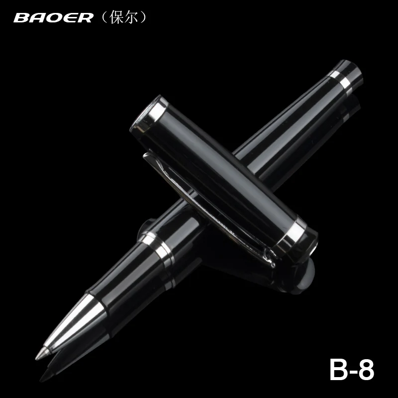 Шариковая ручка Baoer 508 с черными и серебристыми зажимами 0 5 мм черные чернила в