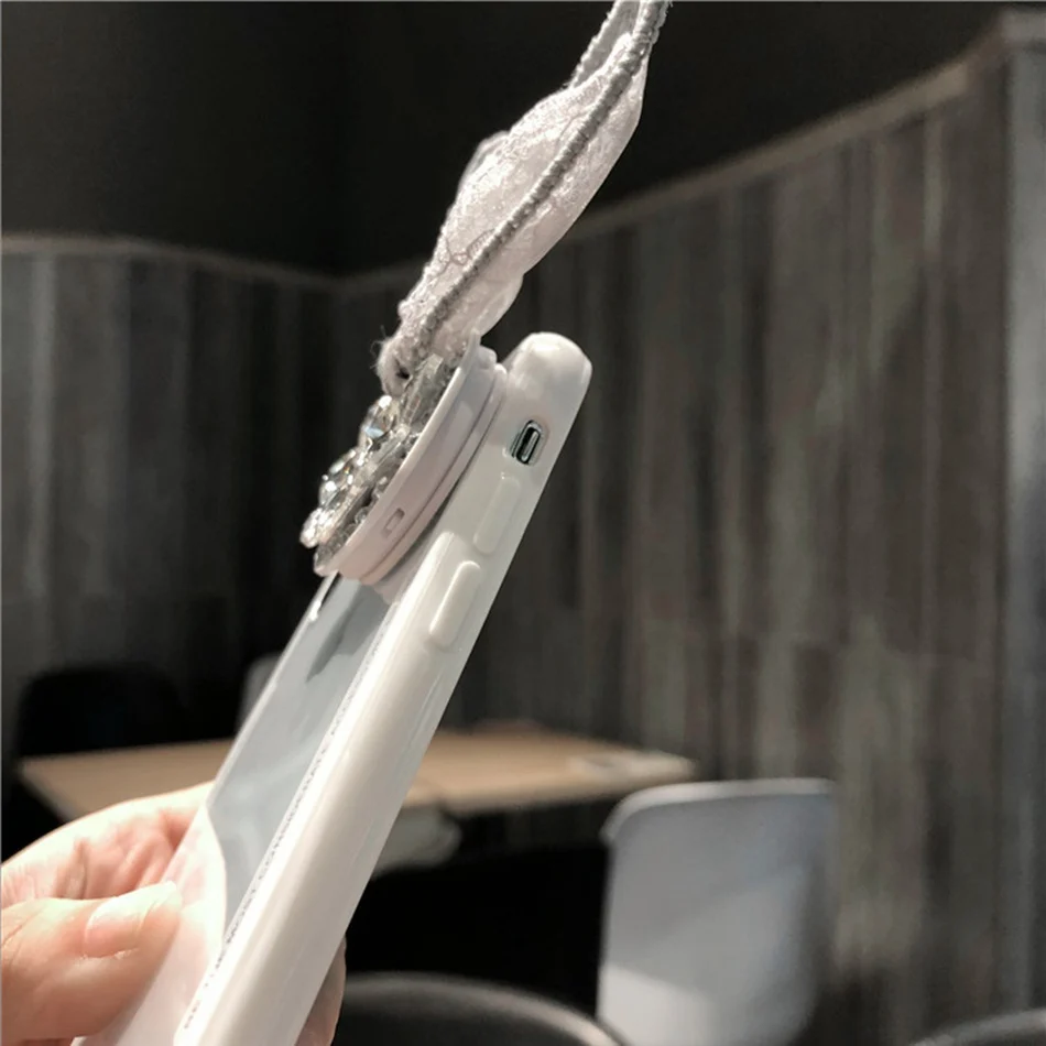 Роскошный Блеск Алмазный Обложка для huawei Honor 8X 10 Lite 7C Y9 2018 случай кружева бант в