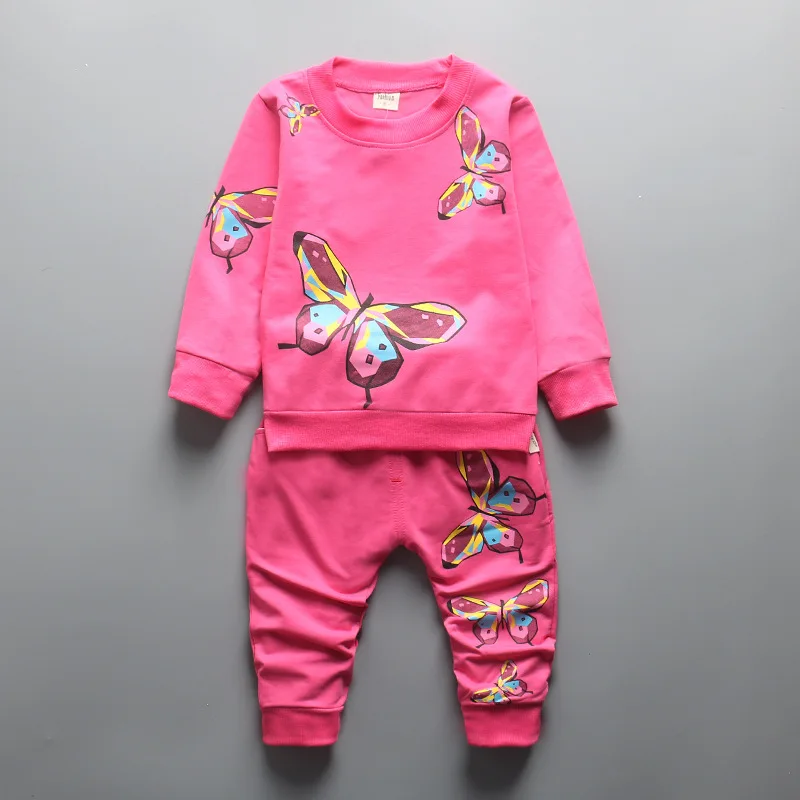 Детская весенне осенняя одежда с принтом в виде бабочек|autumn girl clothing set|girls clothinggirls