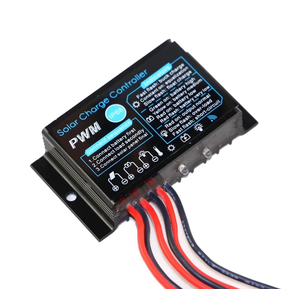 Мини PWM регулятором солнечного заряда контроллер 10A 12V 24V Водонепроницаемый IP68 нагрузки работать в течение 24 часов, солнечный регулятор Солнечные энергетические установки