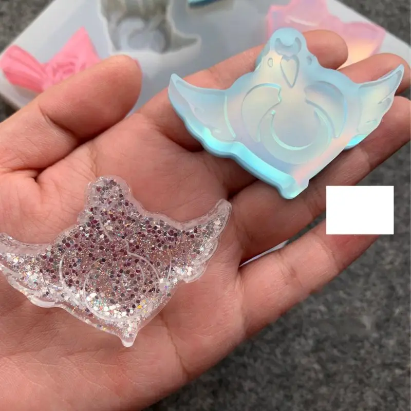 

Cartoon Cat Bowtie Heart Wing Pendant Silicone Mold UV Resin Mold Jewelry Tools
