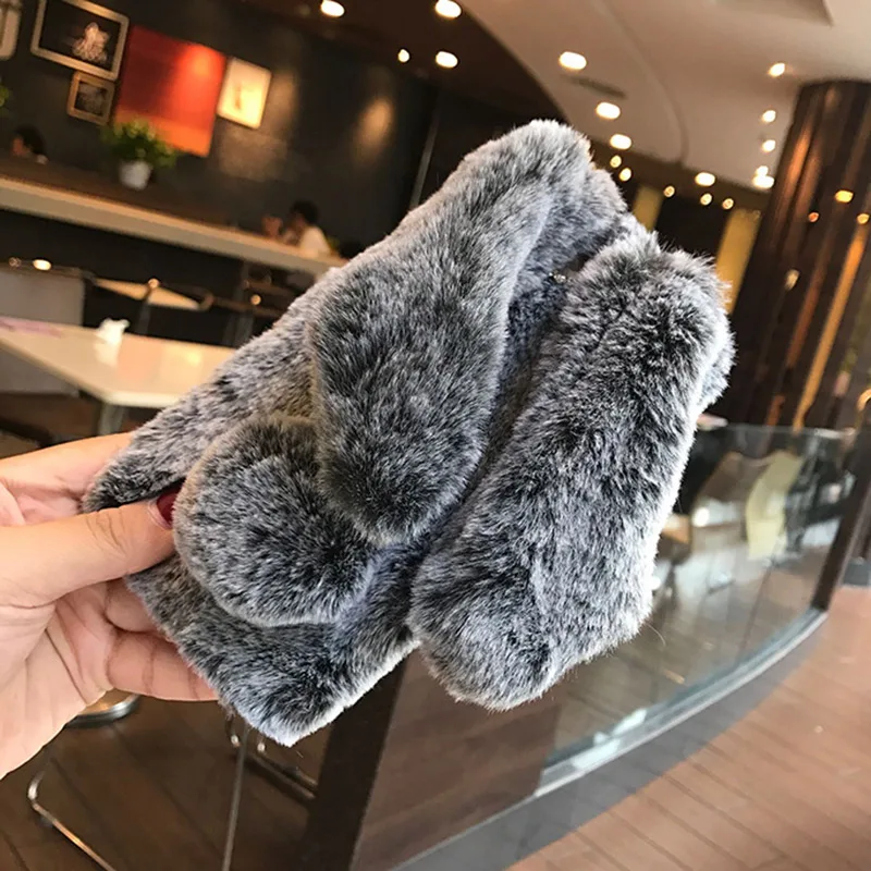 Cute Rabbit Soft TPU Furry Phone Cover Case for iPhone X 7/8 7/8Plus 6/6S Plus LSMK99 | Мобильные телефоны и аксессуары