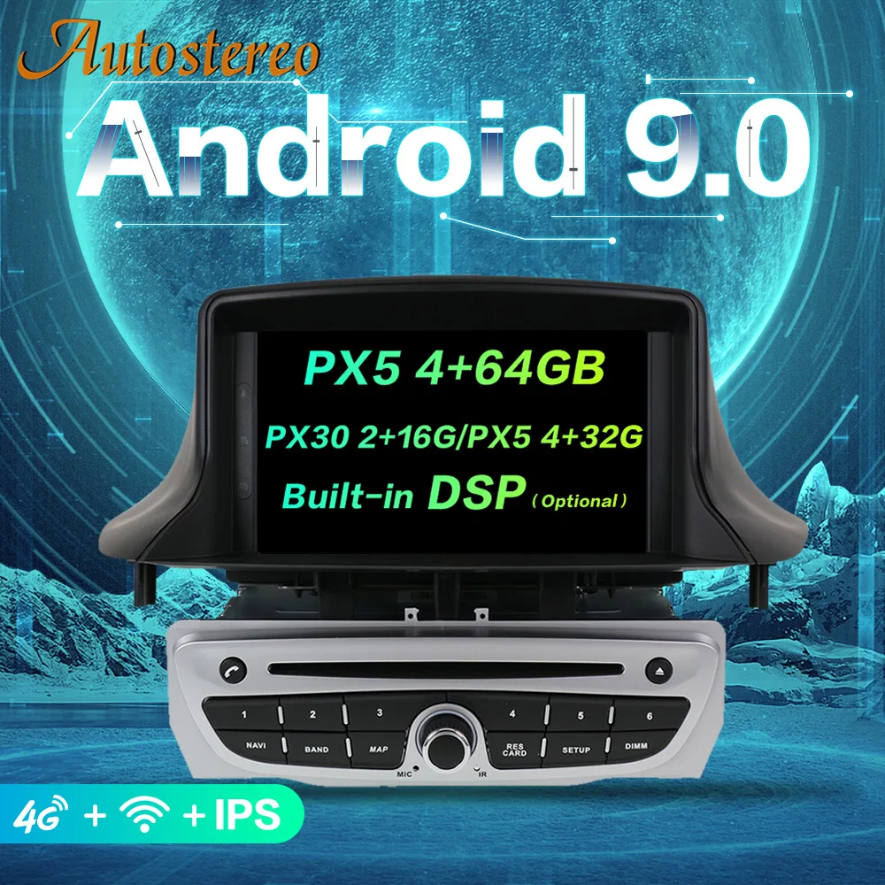 Android 9 PX5/6 DSP автомобильный dvd-плеер для Renault Megane 3/Renault Fluence 2009+ стерео головное устройство gps навигация Радио магнитофон