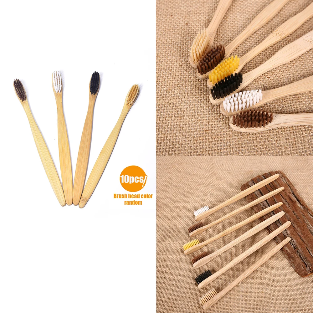 10 шт. зубная щётка из натурального бамбука|Держатели для зубных щеток и пасты| |