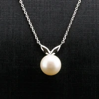 jhsl brand 925 sterling silver round freshwater pearl necklace pendant women girl female classic elegant fine jewelry
