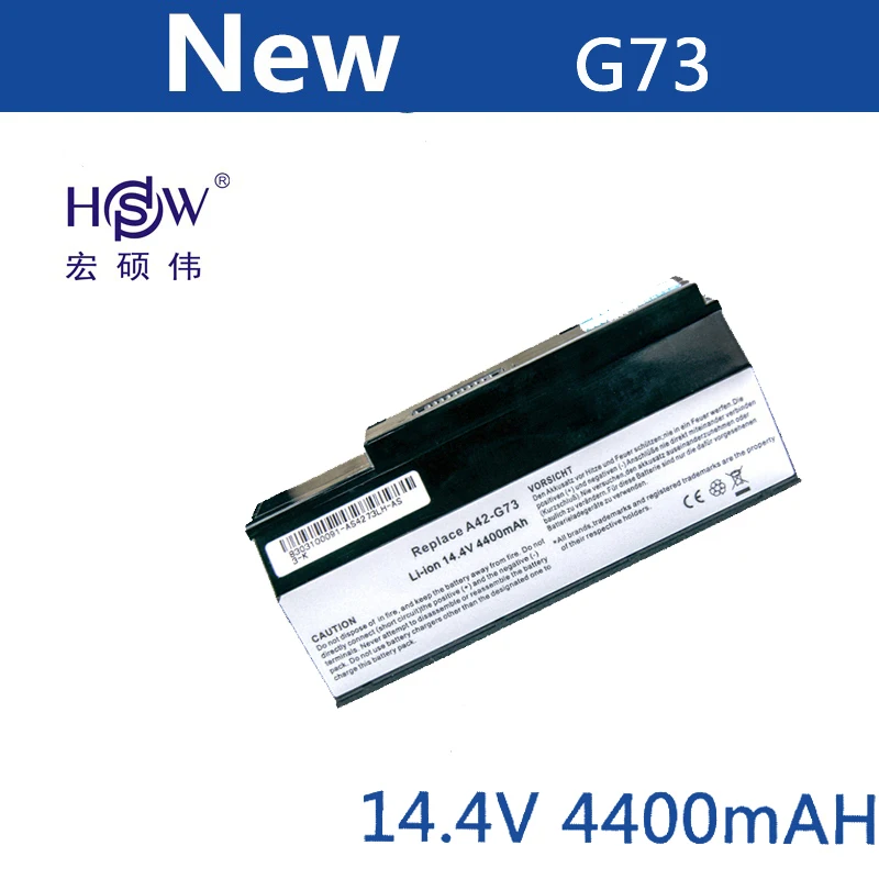 HSW Аккумулятор для ноутбука Asus G73 G53 G53J G53S G53SW A42-G73 A42-G53 G73-52 07G016DH1875 07G016HH1875 70-NY81B1000Z