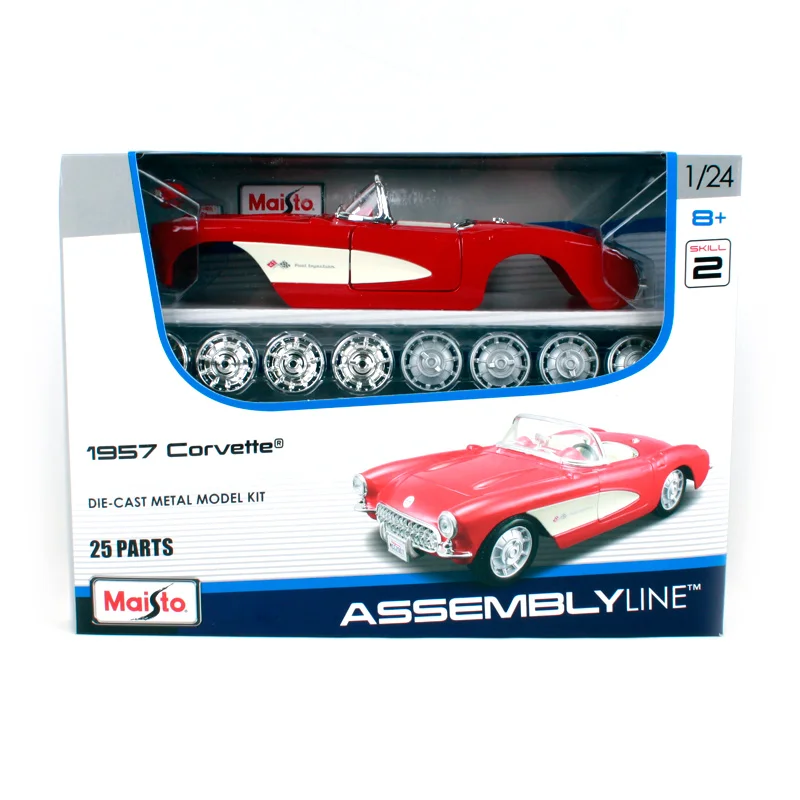 Старый красный автомобиль Maisto 1:24 1957 в сборе самодельная модель игрушечный