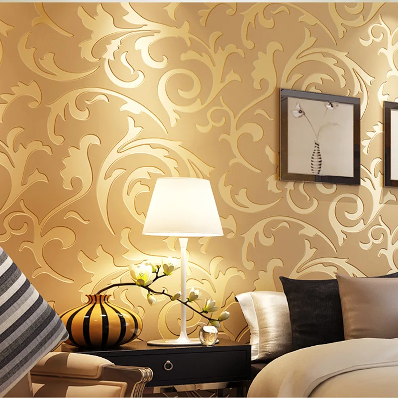 Роскошные модные современные золотые и серебряные 3D обои из золотой фольги для