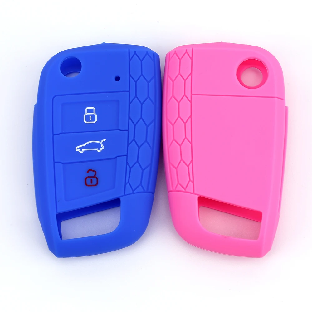Различные Цвета поверхность с Сотами 3 кнопки мягкий силиконовый для ключа