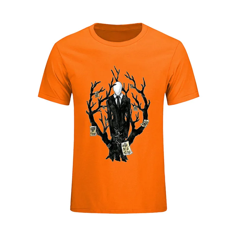 Slenderman футболка с коротким рукавом мужские футболки из натурального хлопка по