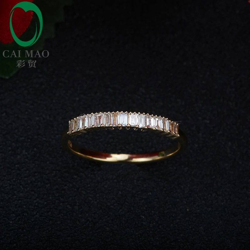 Бесплатная доставка Изысканный 0.2ct бриллиантами 14kt желтого золота вечный кольцо