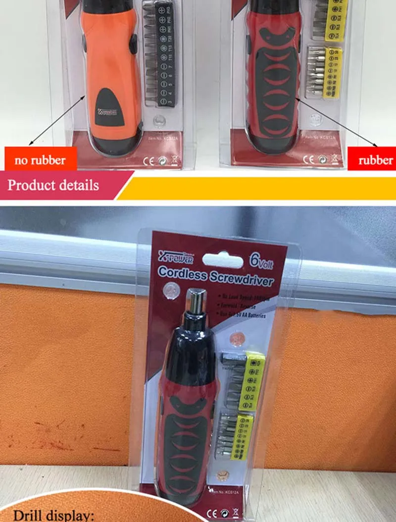 KALAIDUN электрический шуруповерт набор ударный мини 6 В батарея винт Torx+ 11 шт. Набор бит аксессуары электродрель инструмент для ремонта