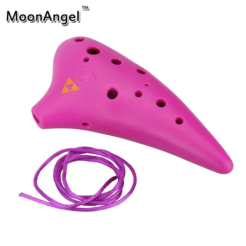 12 отверстий пластиковый окарина флейта альт C музыкальный инструмент с