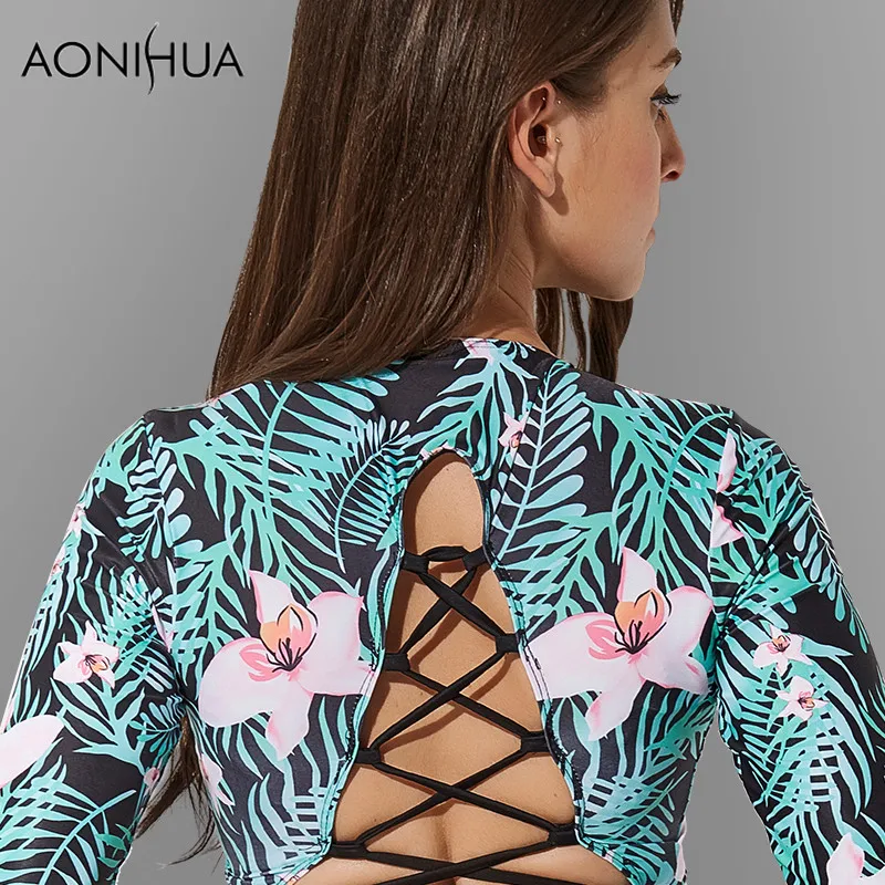 Купальный костюм AONIHUA из двух предметов женская одежда для плавания с длинным