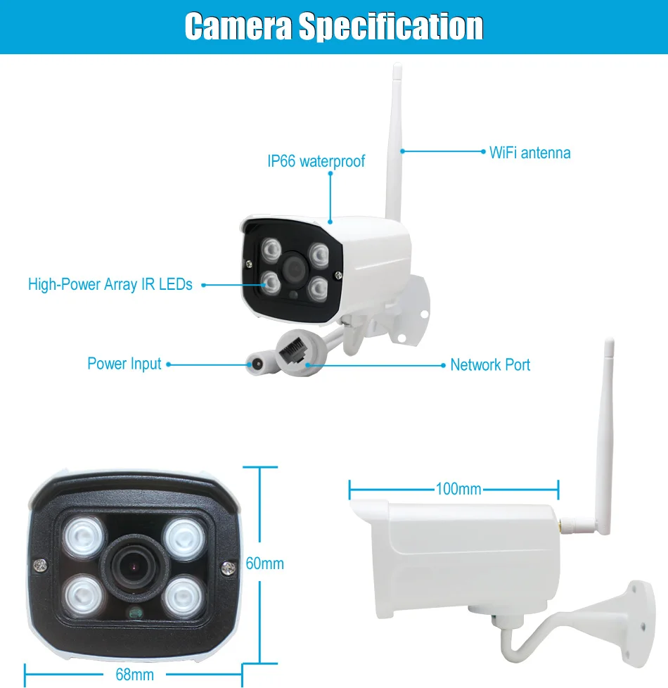 Yobang Security 4CH CCTV System 4PCS 1.3MP Outdoor Weatherproof P2P Wifi IP Camera Video Surveillance KIT | Безопасность и защита