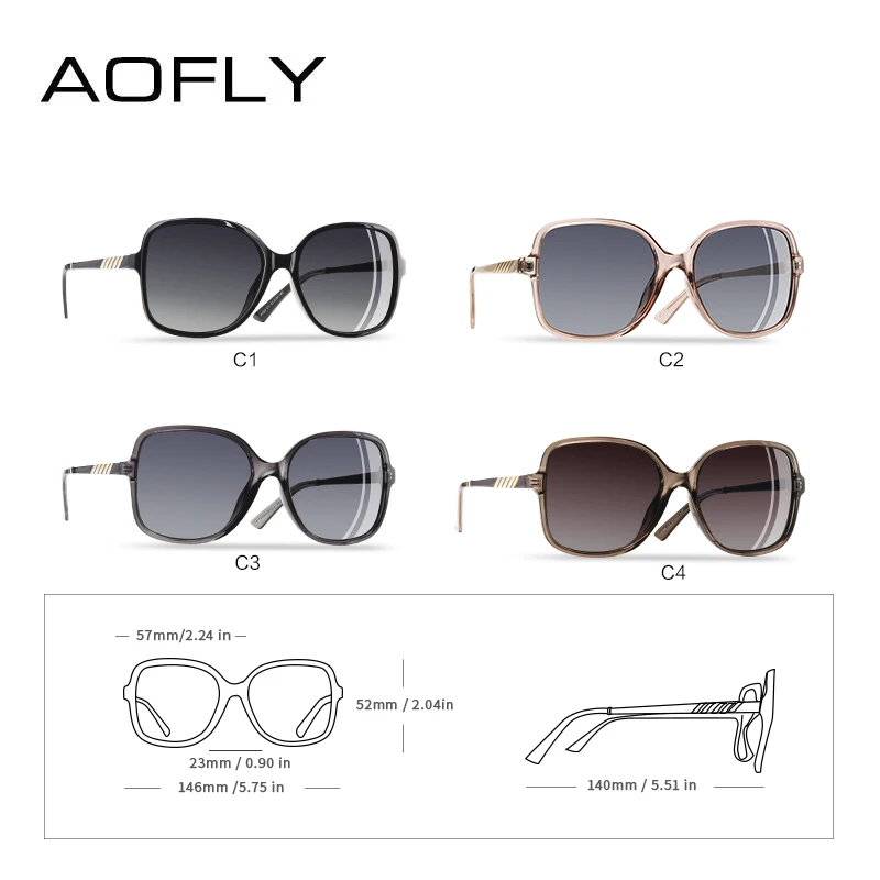 AOFLY, фирменный дизайн, элегантные солнцезащитные очки для женщин, негабаритная оправа, поляризационные женские солнцезащитные очки, UV400, очки, Gafas De Sol A152