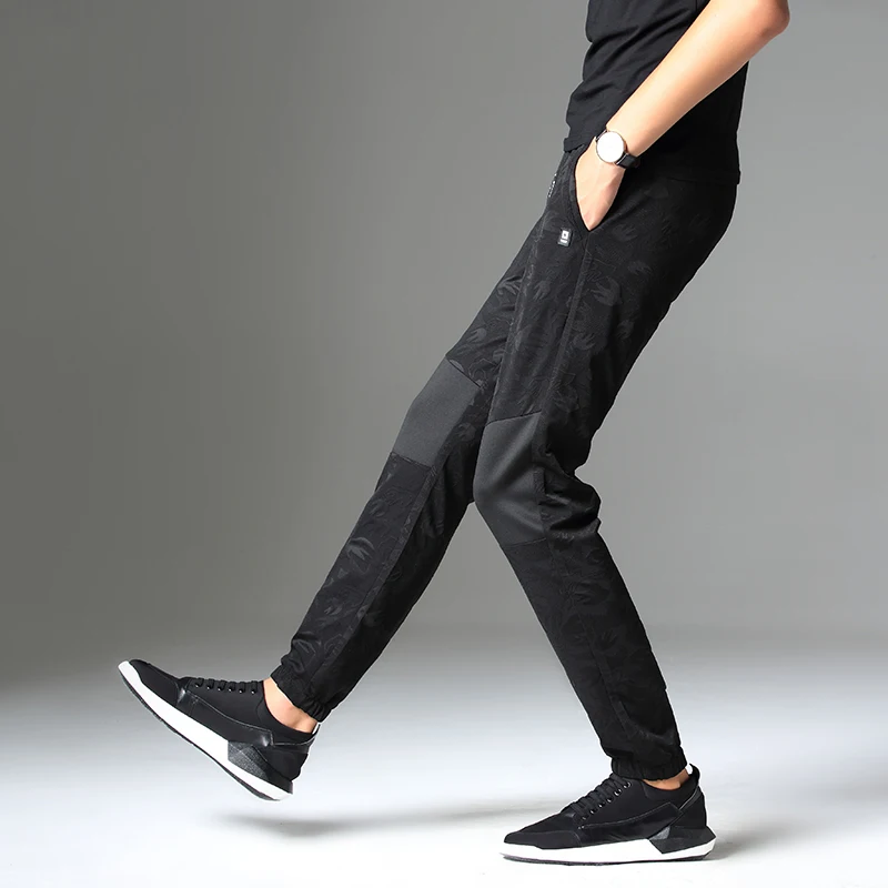 Новинка 2017 мужские повседневные брюки облегающие в стиле хип хоп для бега с