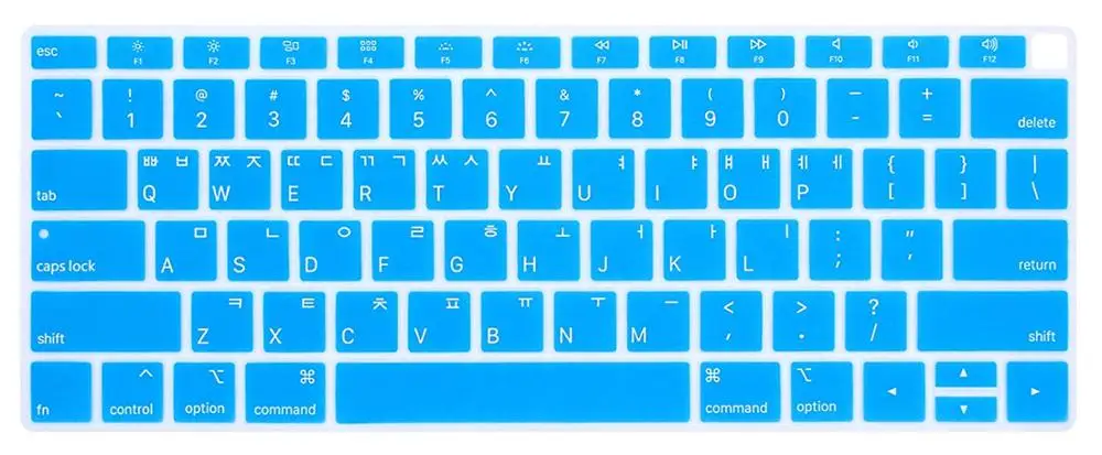 Blue Корейский язык, силиконовая клавиатура, кожный чехол для MacBook, новинка, Air, 13 дюймов,, выпуск, A1932, с дисплеем retina, раскладка США - Цвет: Blue