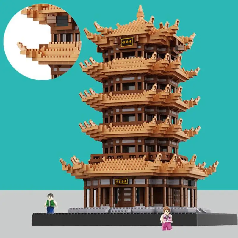 Legoed желтый кран Башня Архитектурный конструктор Блоки Модель Мир классический