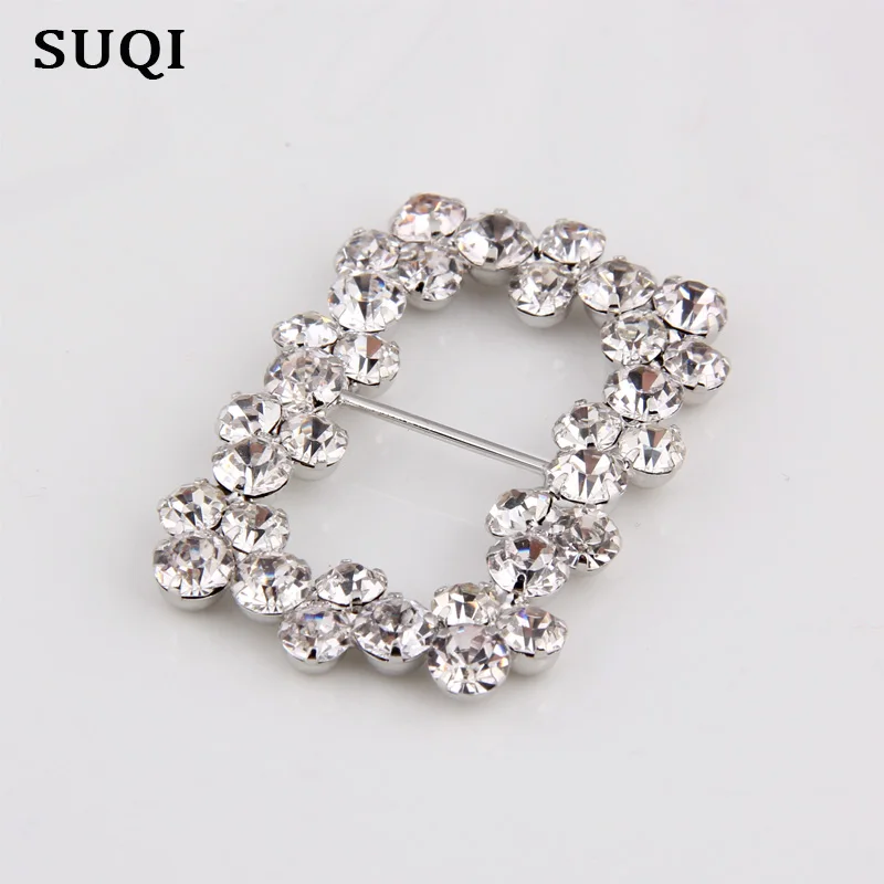 Hot Offer 40mm (Inner Bar 20mm)Gun black Round Crystal Rhinestone Buckle Invitation Ribbon Slider For Wedding Silver Accessorie | Украшения