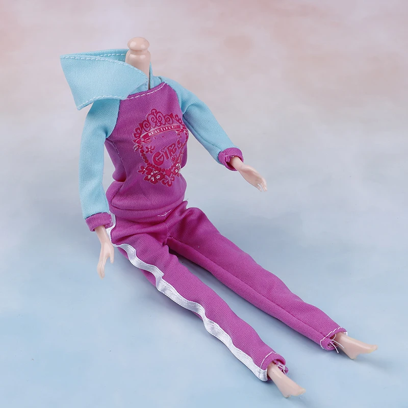 Спортивная одежда с цветочным принтом 1 комплект толстовки топ + брюки для кукол