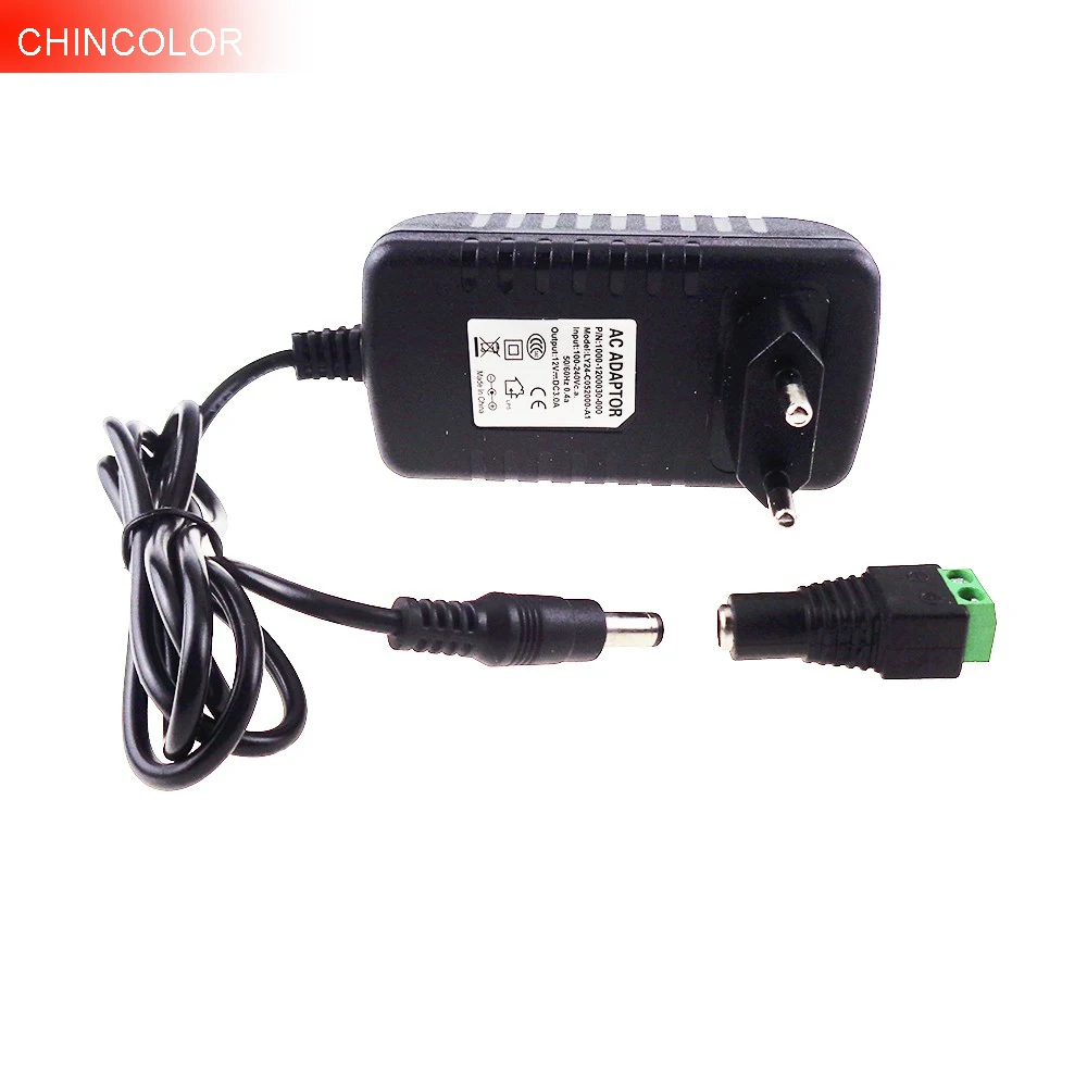 Адаптер питания с гнездом постоянного тока 3A для одноцветной светодиодной ленты