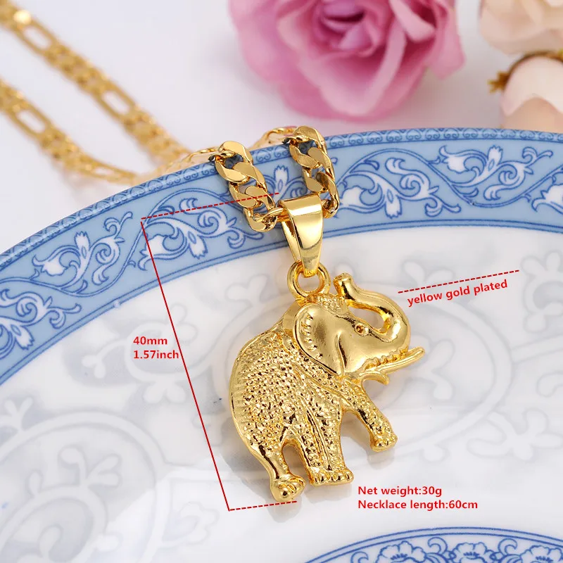 Женские длинные ожерелья Kawaii Animal Elephant золотое ожерелье в Дубае модные ювелирные