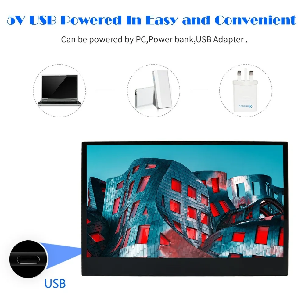 WIMAXIT M1330T2 Портативный сенсорный монитор 13,3 дюймов ips ультратонкий 10 точек емкостный сенсорный HDMI монитор 5 в 2 а Питание от USB