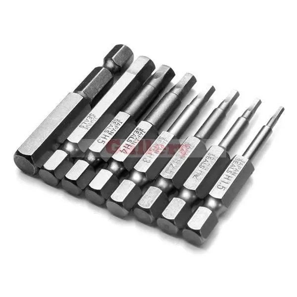 

Tools Screwdriver Set 8pcs 50mm 1/4 Inch Hex Shank Magnetic Head Bits 1 Watch Screwdriver Set