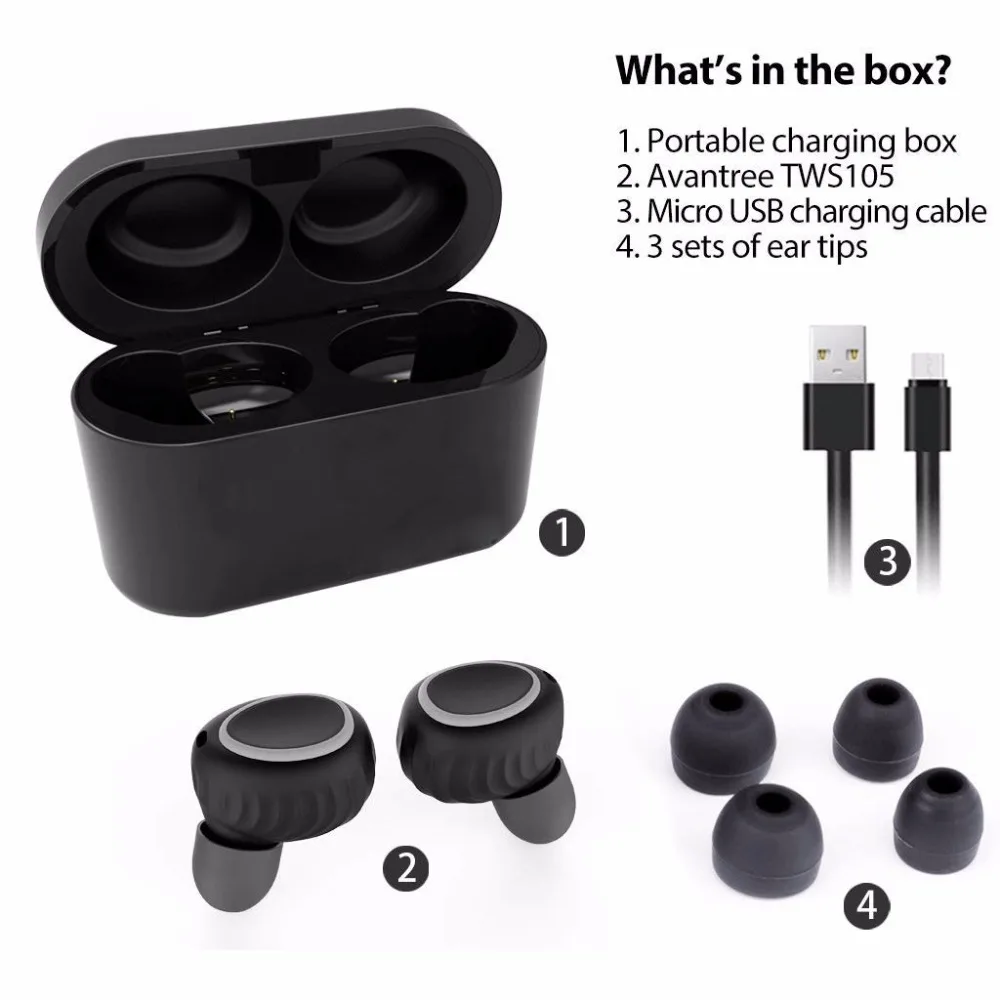 Bluetooth 5.0 True Wireless headphones Sweatproof Sport headset Hands-Free Call Deep Bass Stereo Sound in-Ear Earphones | Электроника