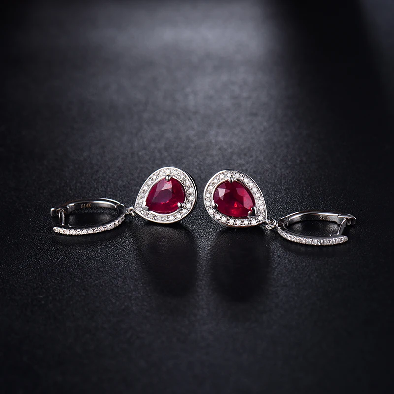 LOVERJEWELRY ювелирные изделия из рубинов висячие серьги винтажные груши 6x8 мм 14 карат