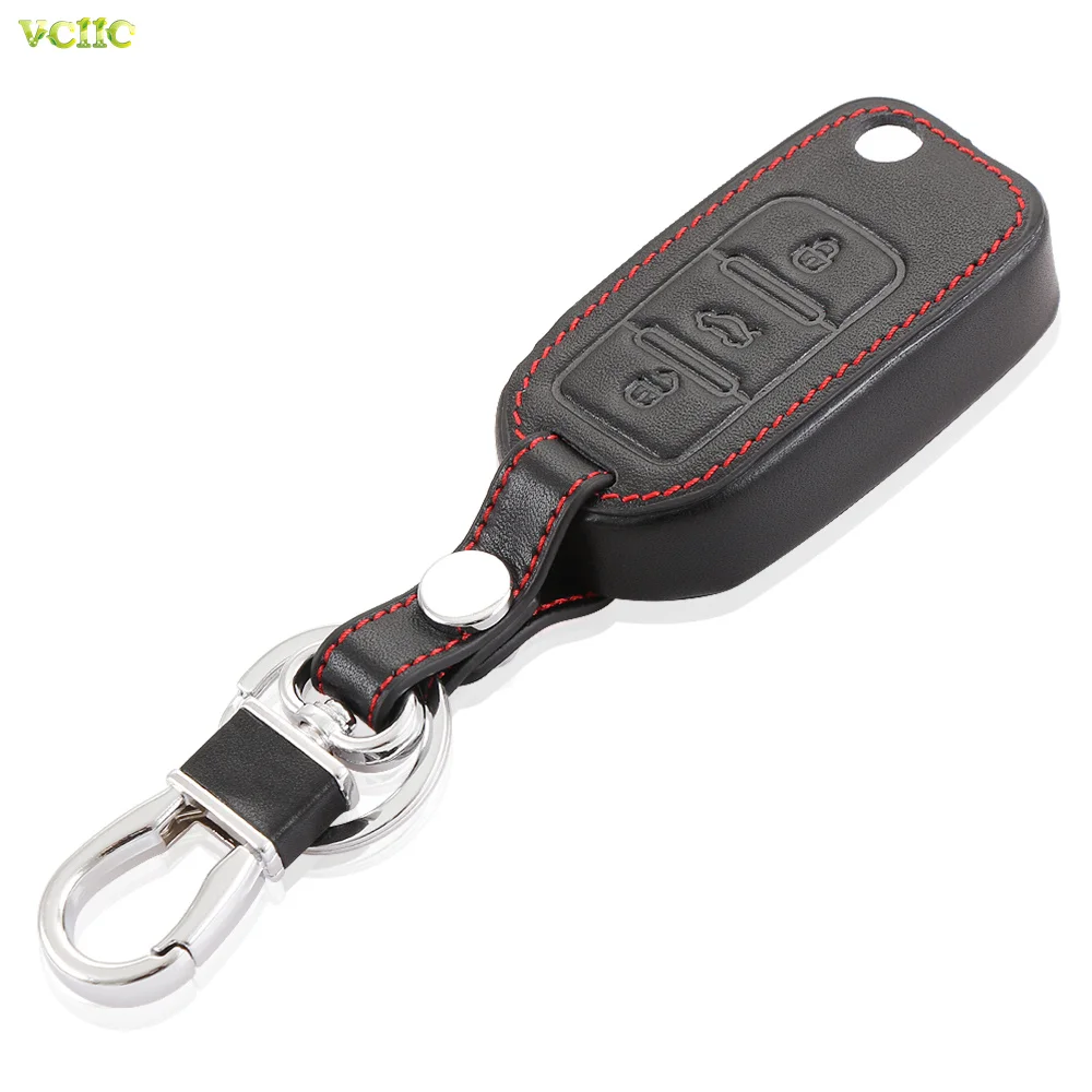 3 кнопки кожаный чехол для ключей защита украшения Volkswagen VW Jetta MK6 MK5 Tiguan Passat Golf POLO CC