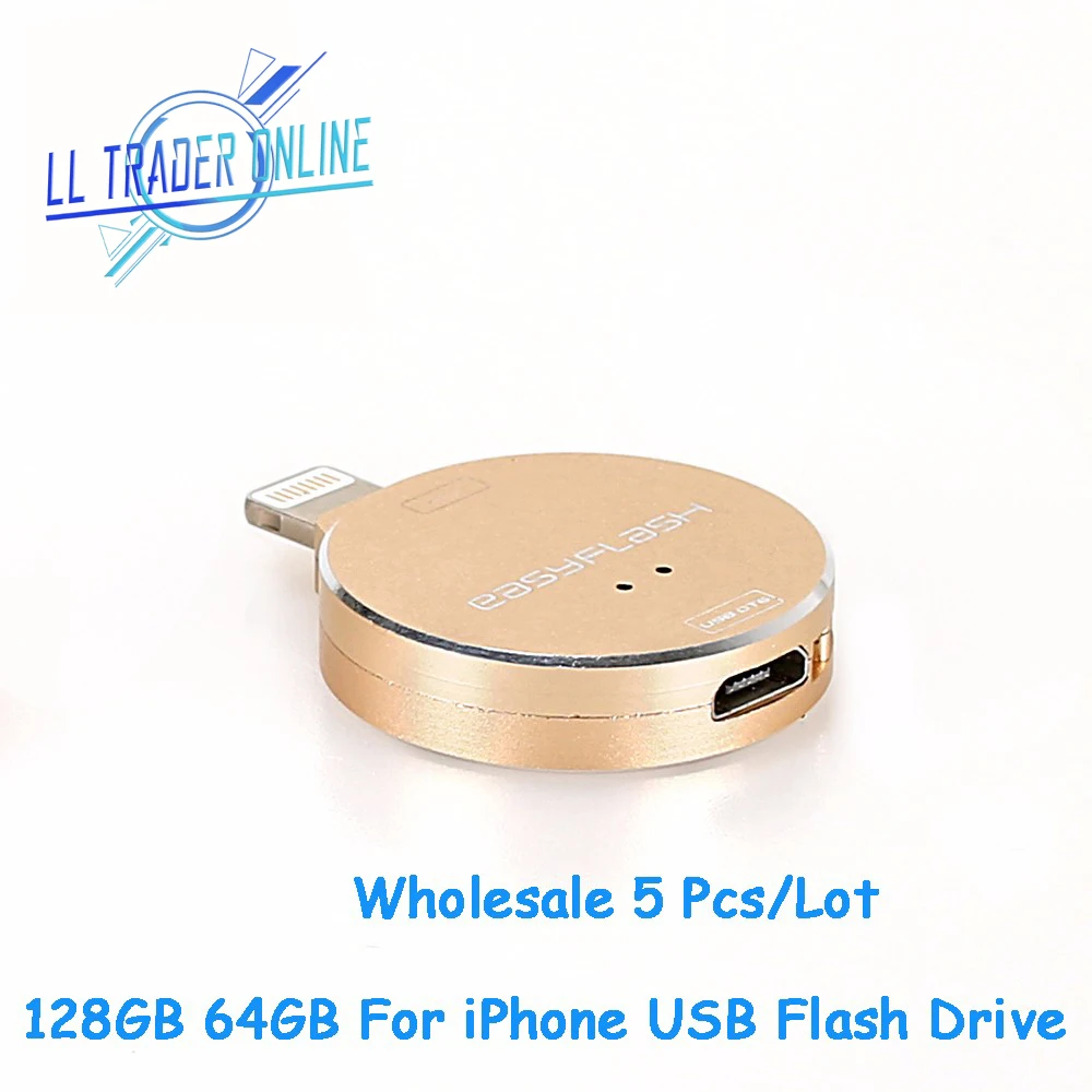 LL trader 5 шт./лот 64/128 Гб карта памяти мини Usb флэш ключ привода кольцо для iOS iPhone 5/iPhone