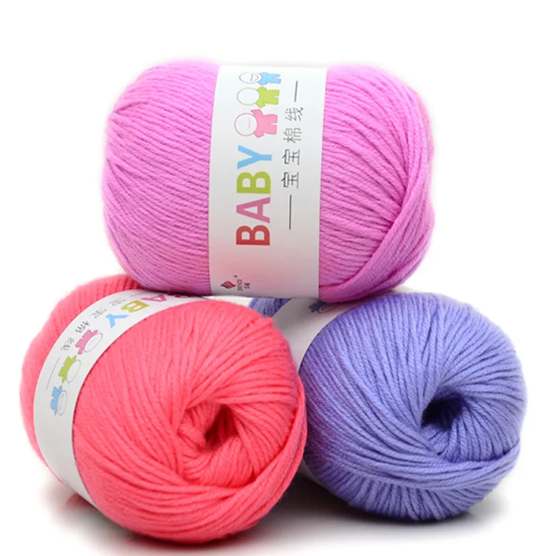 500 г/лот Детская Хлопковая пряжа ручной вязки шелк белок хлопок шерсть крючок