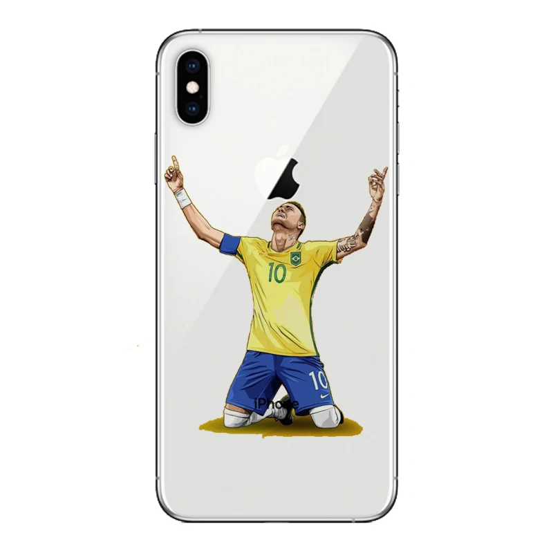 Griezmann Mo Salah Dybala Neymar jr Ronaldo Футбол Джерси Мягкий ТПУ чехол для iPhone X 5 5S SE 6 6SPlus 7 8 Plus XR XS