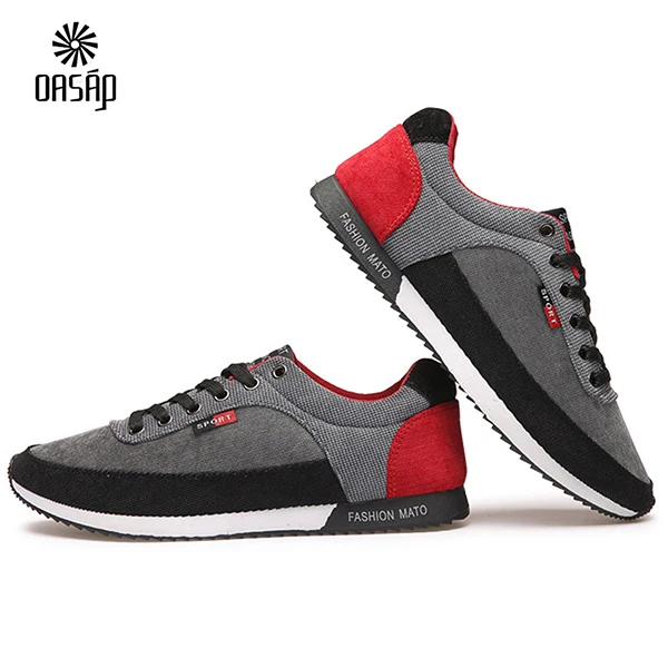 OASAP 2016 Весной Новые мужские Случайные Цвет Блока Передние Шнуровке Холст Дышащий