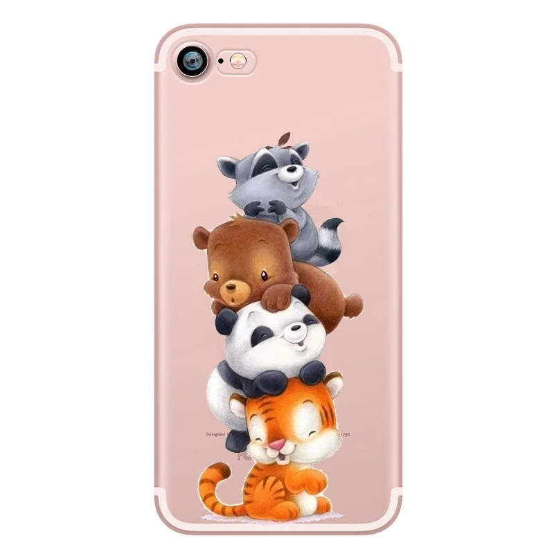 Cute Dog Animals Soft Clear Case For iPhone 7 Plus Coque Cover iphone 8 plus 6 6S 5s se 5 X XS Shell Capa |