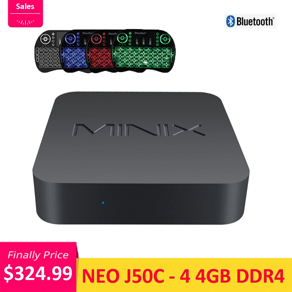 Minix NEO J50C-4 мини Intel MINIX NEO официальный WINDOWS 10 PRO Серия Мини ПК J5005 DDR4 4 ГБ/32 Гб HDMI 2,0 Vesa крепление мини ПК