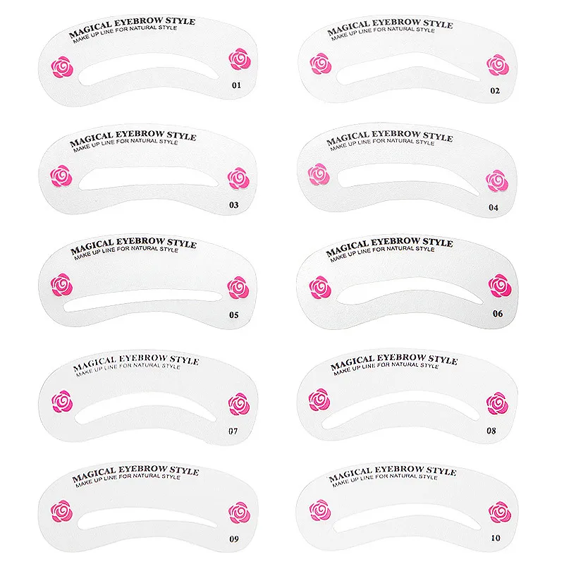 Шаблон для бровей 24 стиля форма трафареты набор ухода макияжа шаблонов