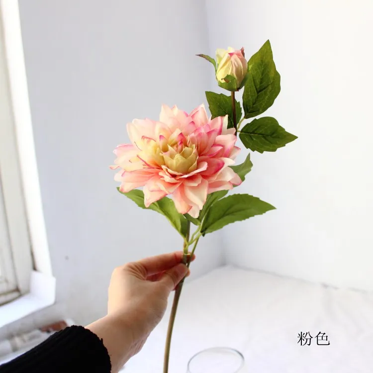 Шелковые искусственные цветы для свадьбы, дома и вечерние мини-Dahlia